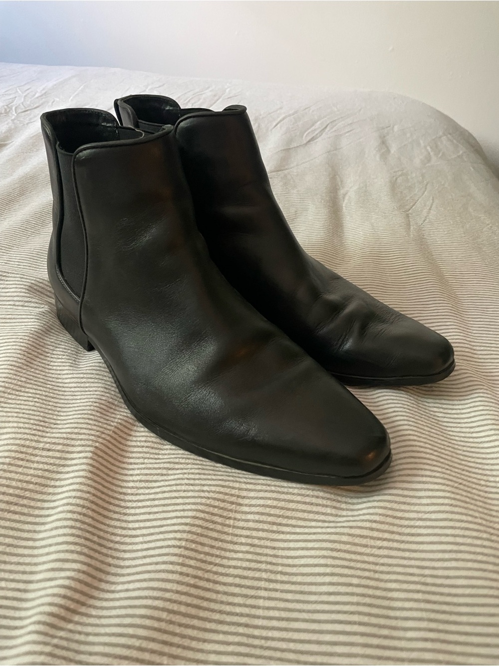 Men's Black Leather Ankle Chelsea Boots